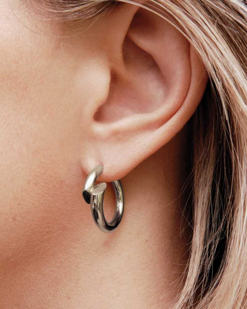 Boucle D oreille Creole Biseau - Charlotte Chesnais - Silver