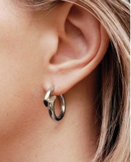 Boucle D oreille Creole Biseau - Charlotte Chesnais - Silver