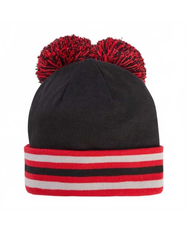 Pom Pom Beanie - Adidas X Avavav - Black / Better Scarlet