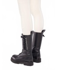 Lace Up Leather Boots - Rabanne - Black