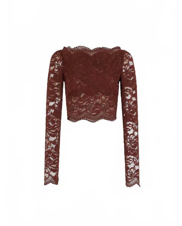 Crop Top En Dentelle - Rabanne - Cinamon Brown