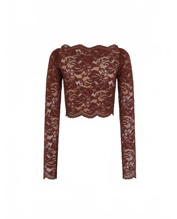 Crop Top En Dentelle - Rabanne - Cinamon Brown