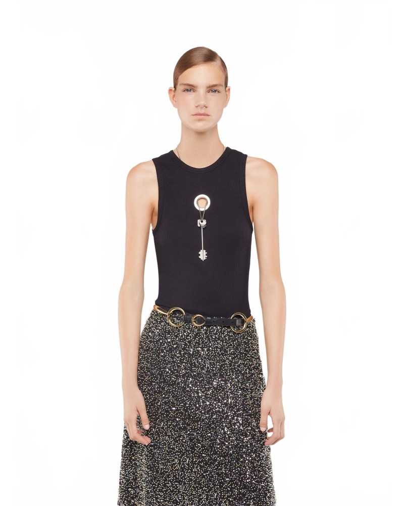 Debardeur Noir Et Detail Argent - Rabanne - Black