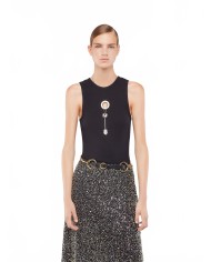 Black And Silver Detail Tank Top - Rabanne - Black Black And Silver Detail Tank Top - Rabanne - Black