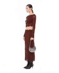 Lace Midi Skirt - Rabanne - Cinamon Brown Lace Midi Skirt - Rabanne - Cinamon Brown