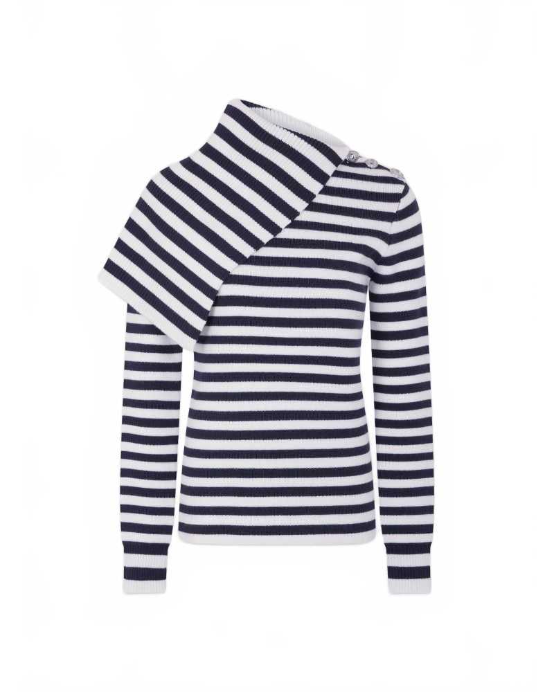 Pull En Laine - Rabanne - White / Navy Pull En Laine - Rabanne - White / Navy