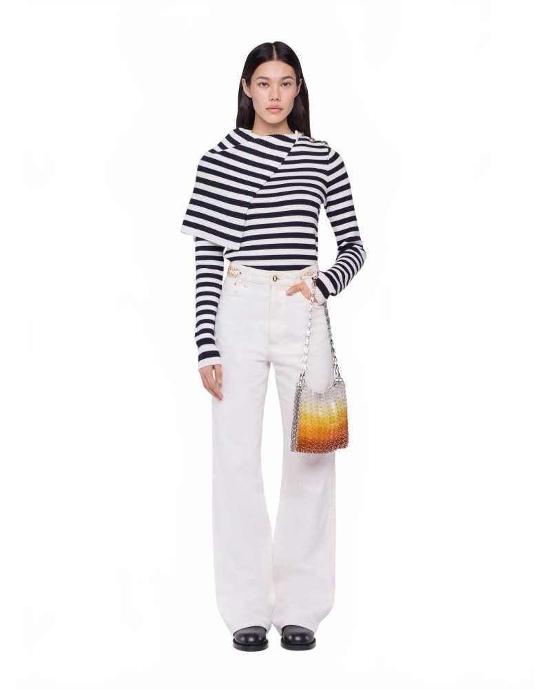 Pull En Laine - Rabanne - White / Navy Pull En Laine - Rabanne - White / Navy