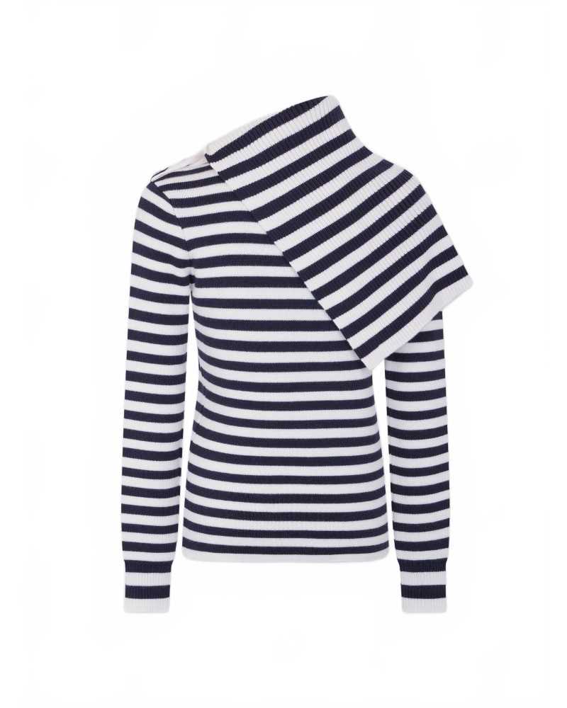 Pull En Laine - Rabanne - White / Navy Pull En Laine - Rabanne - White / Navy