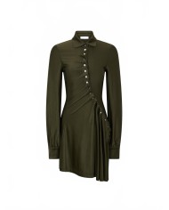 Drapey Jersey Short Dress - Rabanne - Khaki Drapey Jersey Short Dress - Rabanne - Khaki