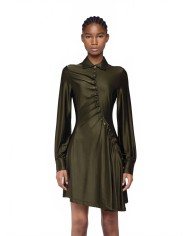 Drapey Jersey Short Dress - Rabanne - Khaki Drapey Jersey Short Dress - Rabanne - Khaki