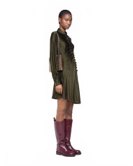 Robe Courte Drappee En Jersey - Rabanne - Khaki Robe Courte Drappee En Jersey - Rabanne - Khaki