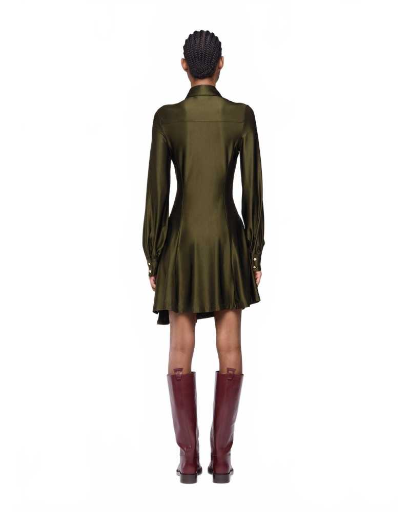 Drapey Jersey Short Dress - Rabanne - Khaki Drapey Jersey Short Dress - Rabanne - Khaki