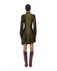 Robe Courte Drappee En Jersey - Rabanne - Khaki Robe Courte Drappee En Jersey - Rabanne - Khaki