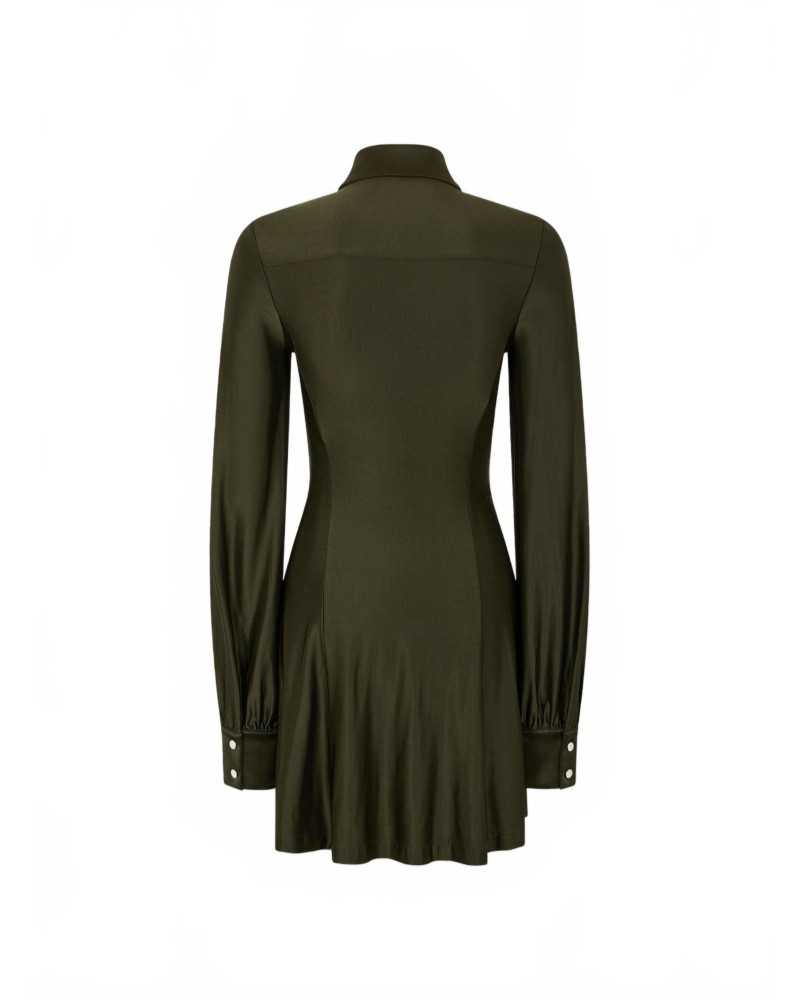 Drapey Jersey Short Dress - Rabanne - Khaki Drapey Jersey Short Dress - Rabanne - Khaki