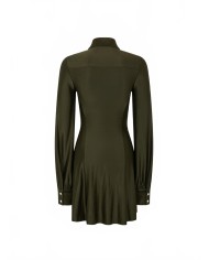 Robe Courte Drappee En Jersey - Rabanne - Khaki Robe Courte Drappee En Jersey - Rabanne - Khaki