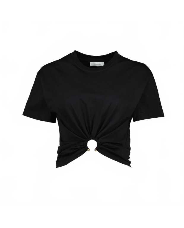 Tee Shirt With Piercing - Rabanne - Black