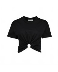 Tee Shirt With Piercing - Rabanne - Black Tee Shirt With Piercing - Rabanne - Black