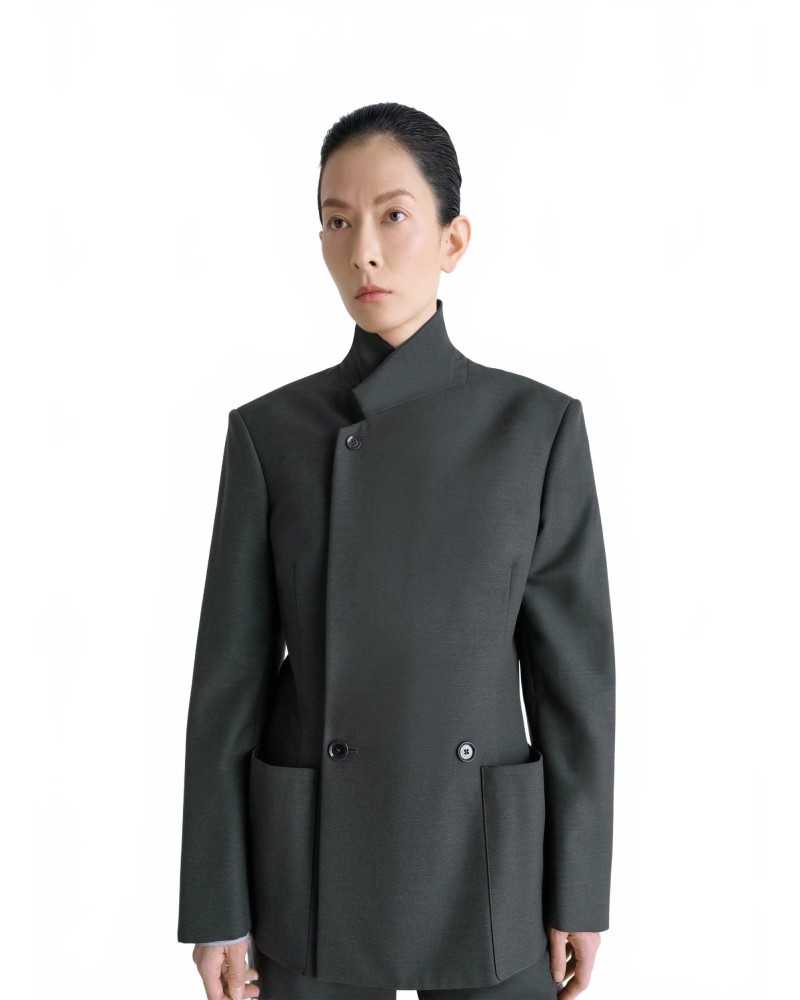 Double-Breasted Tailored Jacket - Lemaire - Coal