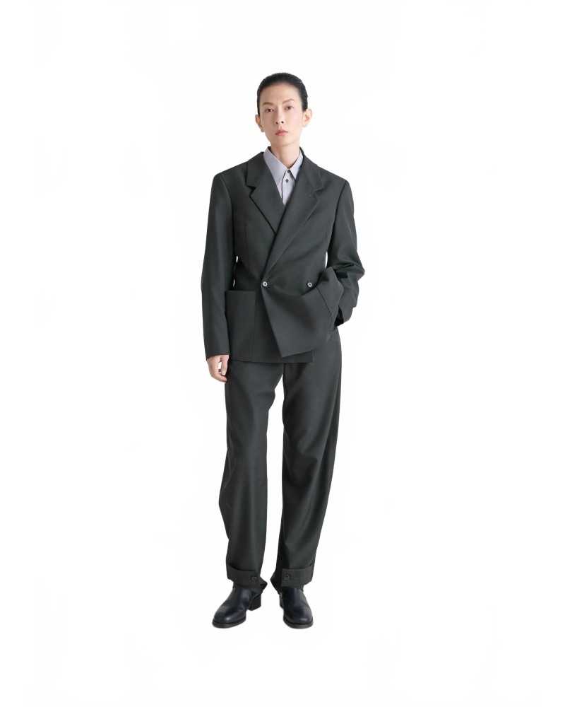 Double-Breasted Tailored Jacket - Lemaire - Coal