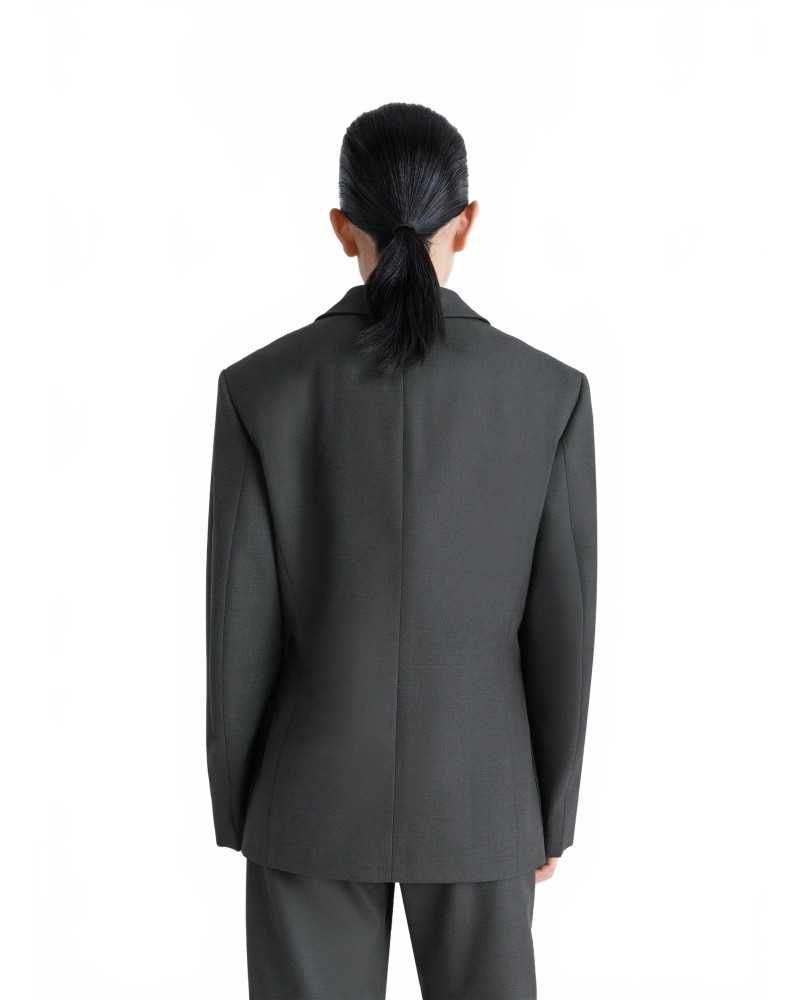 Double-Breasted Tailored Jacket - Lemaire - Coal