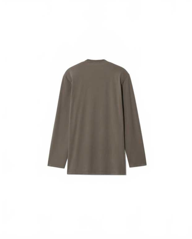 T-shirt Roundneck Long Sleeves - Rier - Camoscio Cotton