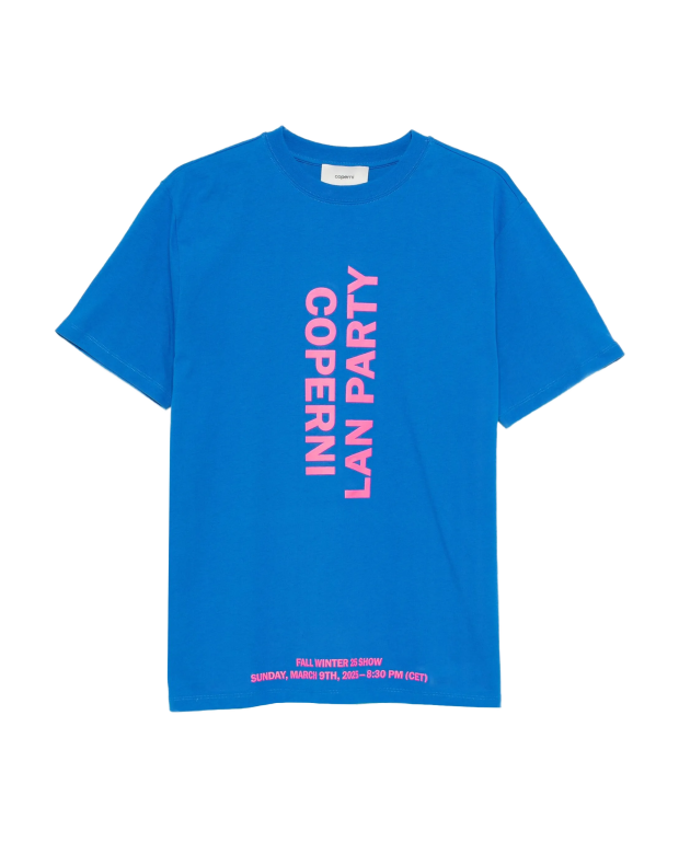 Boxy Tee Lan Party - Coperni - Blue-Pink Print