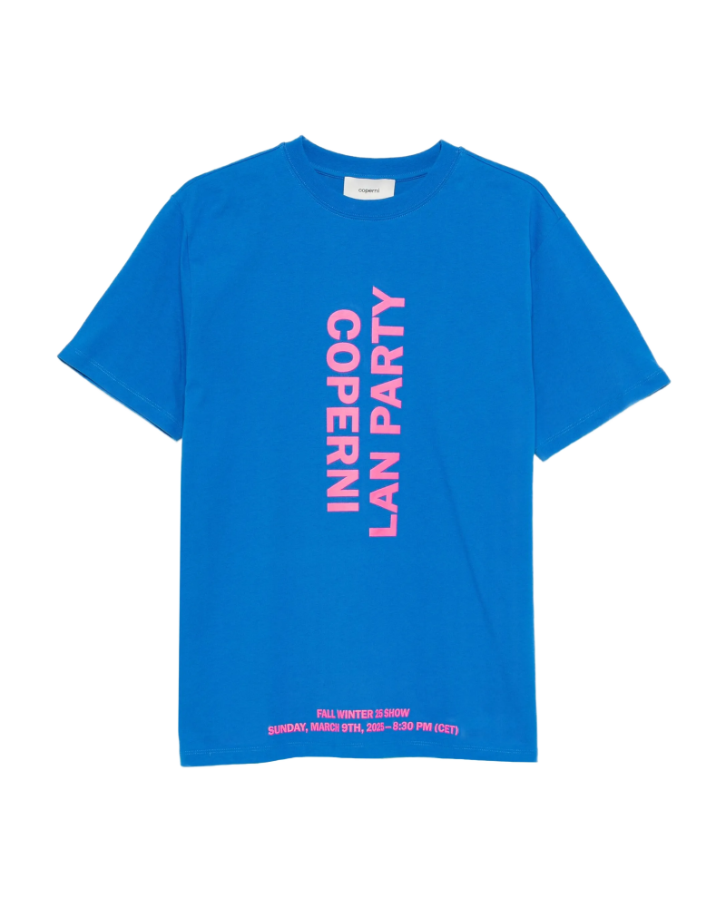 Boxy Tee Lan Party - Coperni - Blue-Pink Print