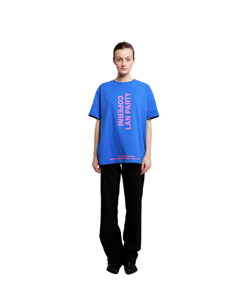 Boxy Tee Lan Party - Coperni - Blue-Pink Print