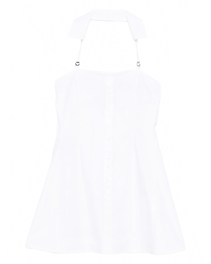 Collared Babydoll Dress - Coperni - White