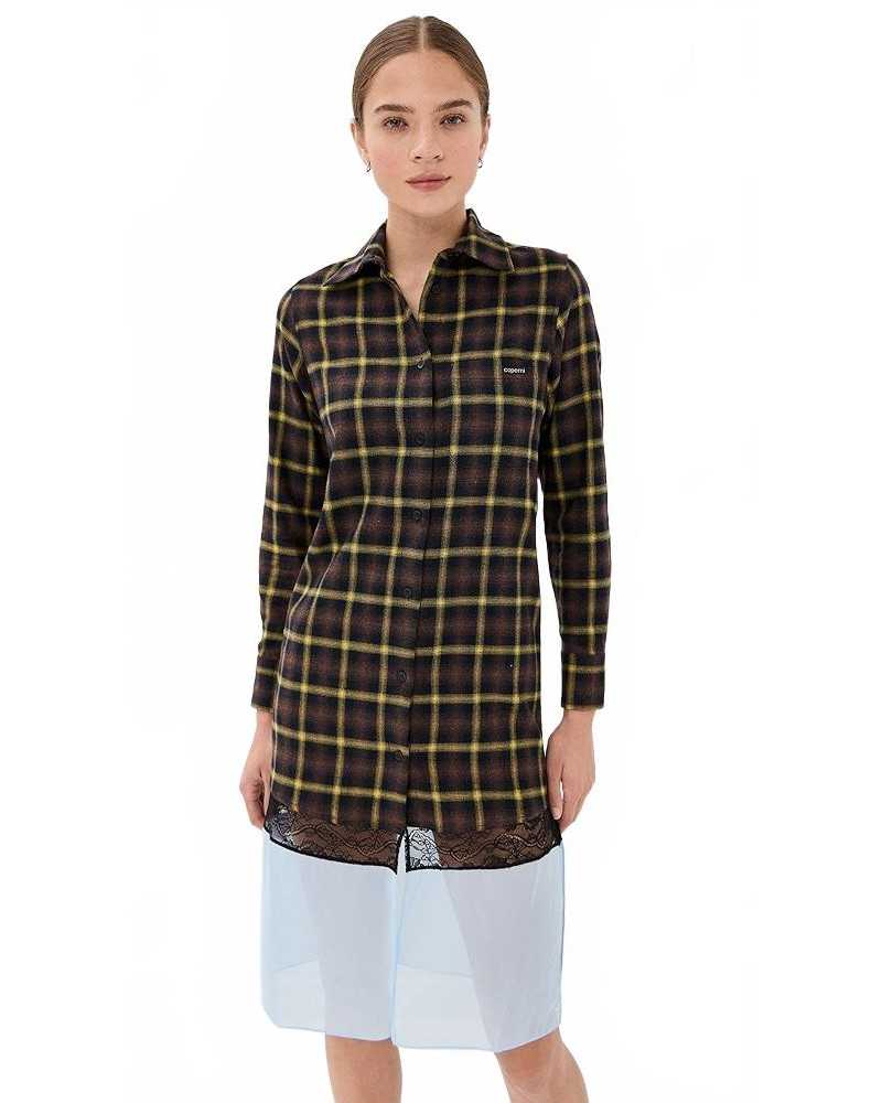 Multi Layer Shirt Dress - Coperni - Brown-Blue