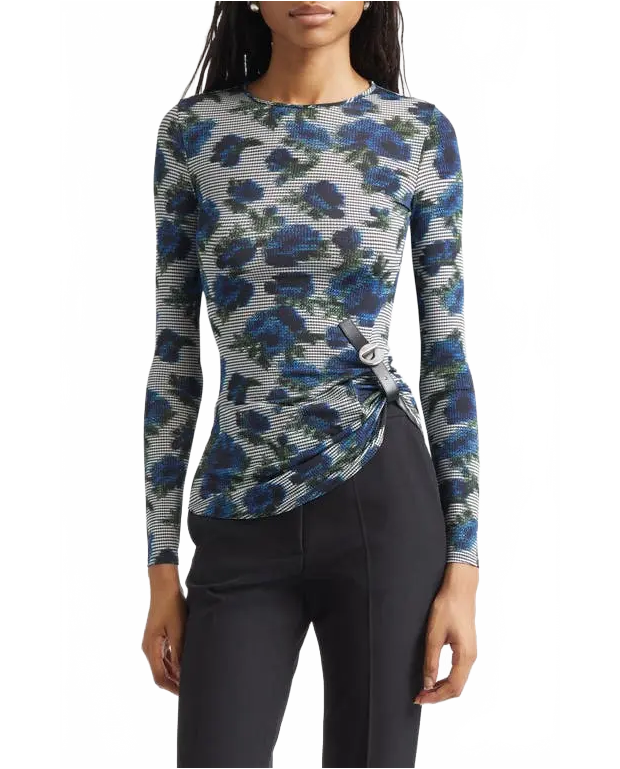 Suspended Ascii Top - Coperni - Print-Blue