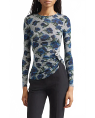 Suspended Ascii Top - Coperni - Print-Blue