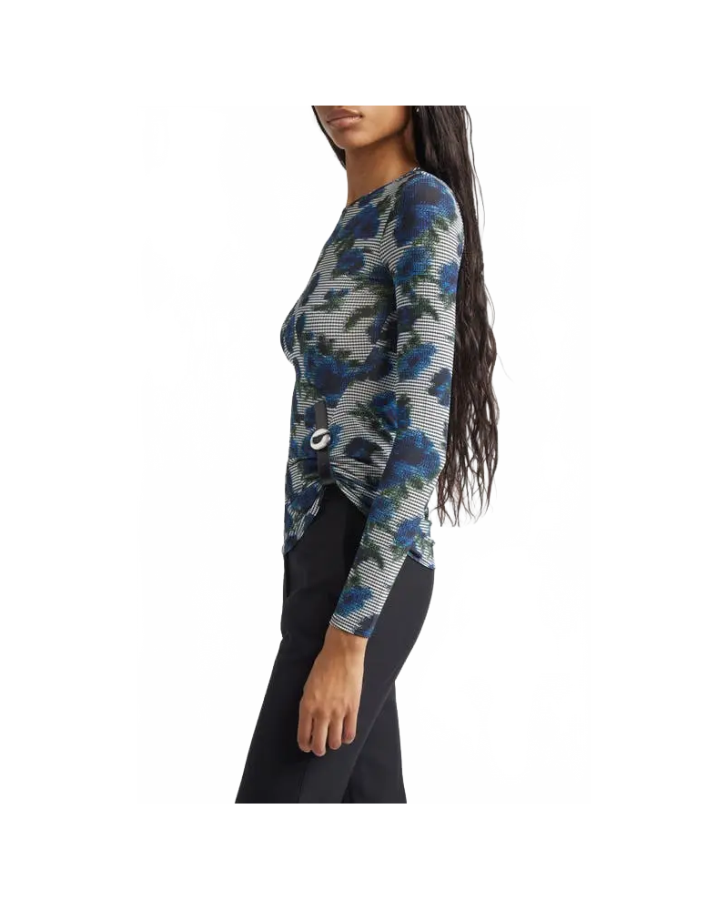 Suspended Ascii Top - Coperni - Print-Blue