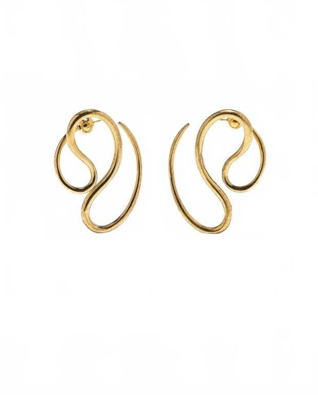 P Continua Earrings Large - Panconesi - Gold