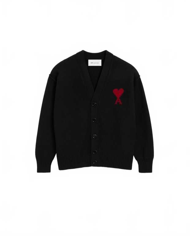 Ami De Coeur Cardigan - Ami - Black / Red