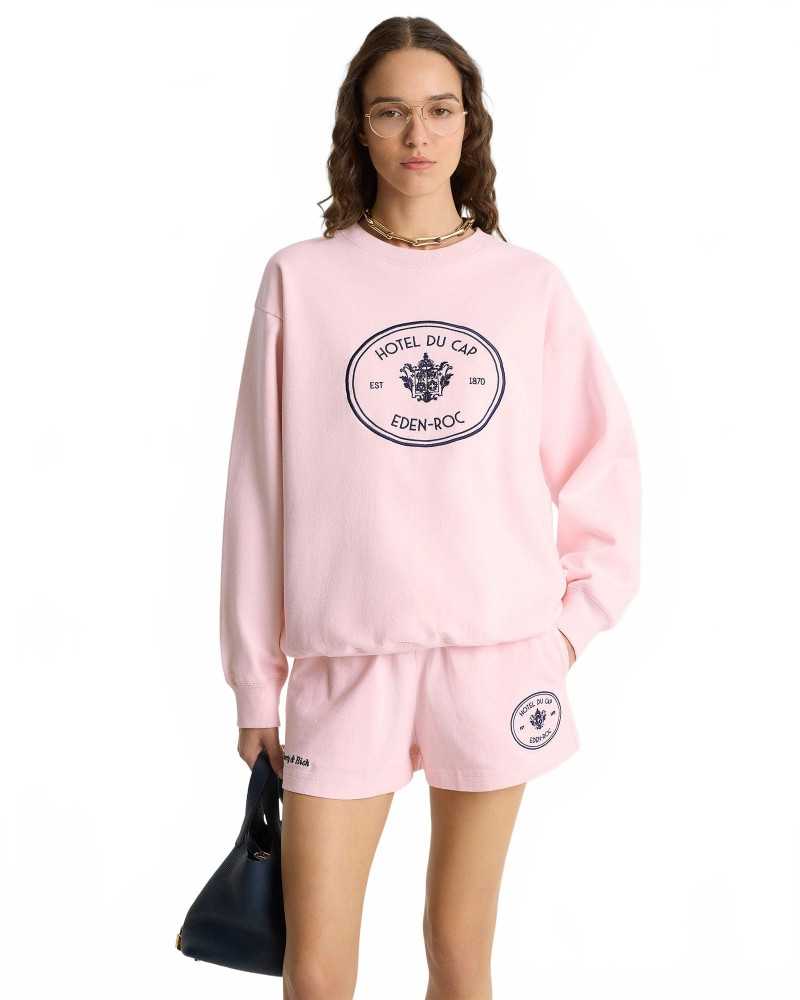 Eden Crest Embroidered Crewneck - Sporty And Rich - Pink Dolphin Eden Crest Embroidered Crewneck - Sporty And Rich - Pink Dolphin