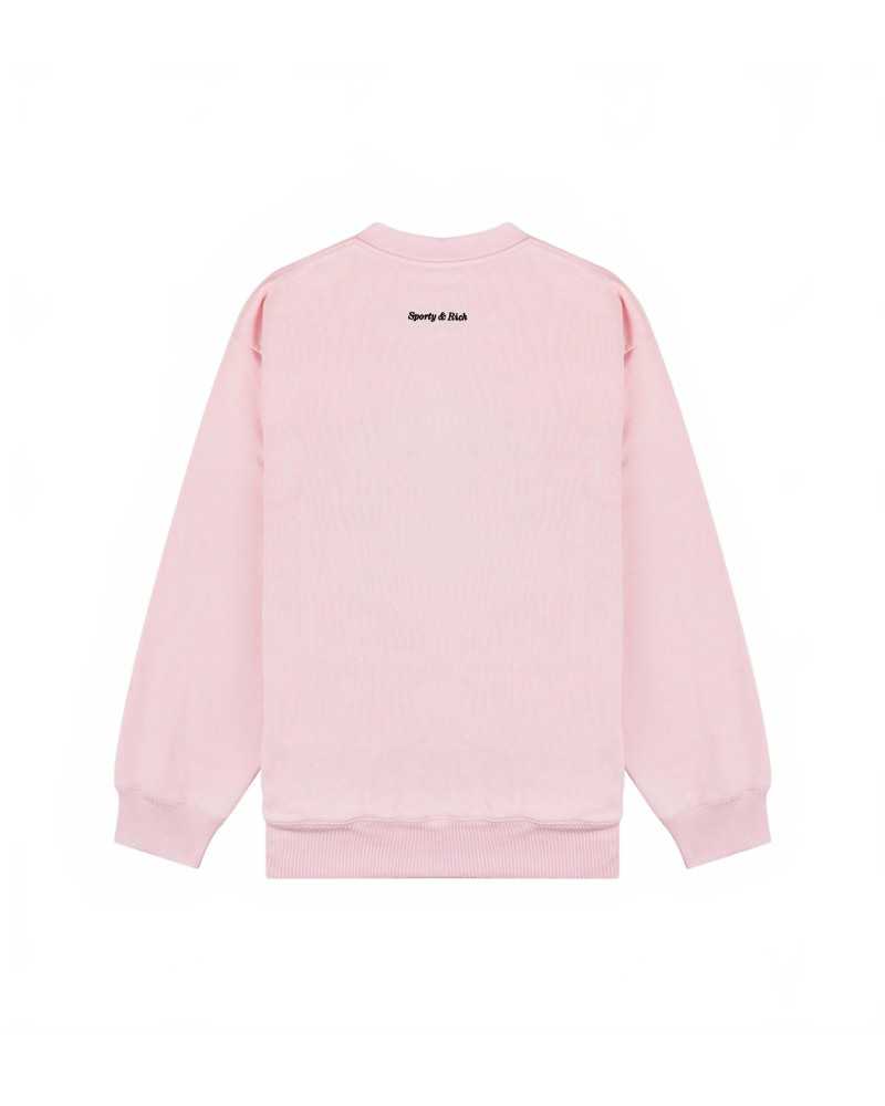 Eden Crest Embroidered Crewneck - Sporty And Rich - Pink Dolphin Eden Crest Embroidered Crewneck - Sporty And Rich - Pink Dolphin