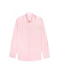 Eden Script Oversized Shirt - Sporty And Rich - Pink / White Thin Stripe