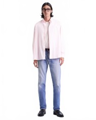 Eden Script Oversized Shirt - Sporty And Rich - Pink / White Thin Stripe