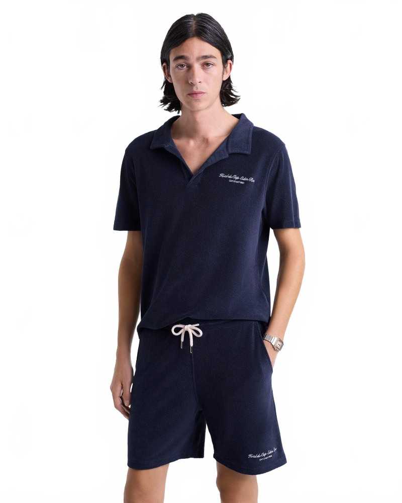 Eden Script Unisex Terry Short - Sporty And Rich - Dark Navy Eden Script Unisex Terry Short - Sporty And Rich - Dark Navy