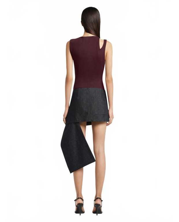 Top Transverse 90 s Rib - Courreges - Burgundy