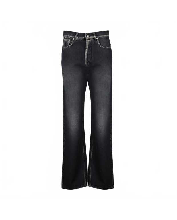 Pantalon En Denim Delave - Moschino - Black