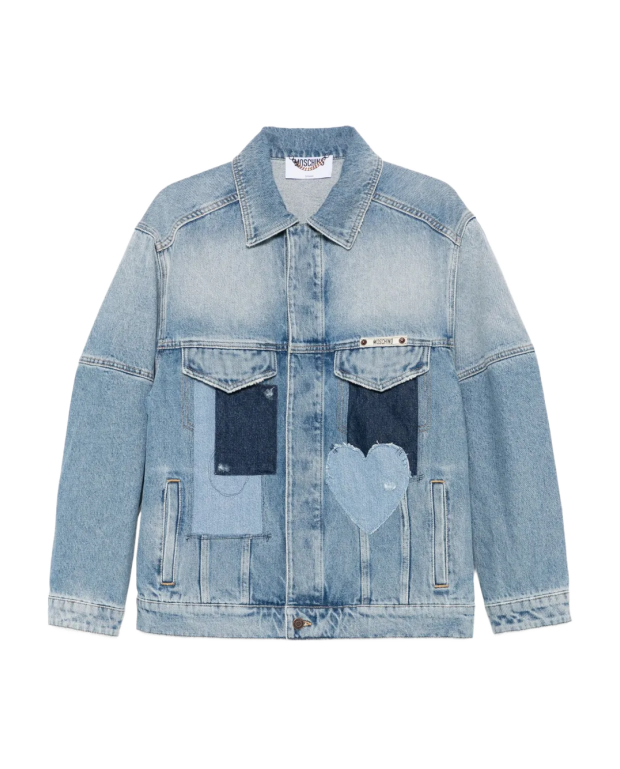 Patchwork Denim Jacket - Moschino - Multi Blue