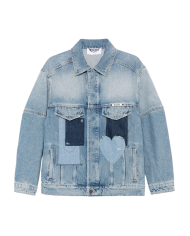 Veste En Denim Patchwork - Moschino - Multi Blue Veste En Denim Patchwork - Moschino - Multi Blue