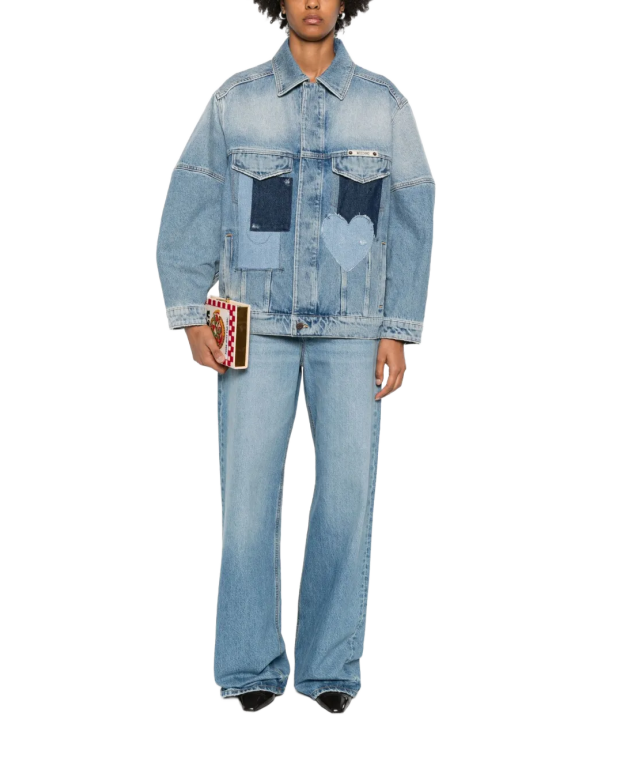 Veste En Denim Patchwork - Moschino - Multi Blue