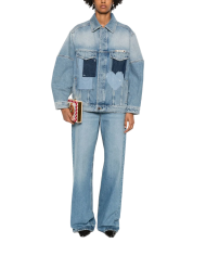 Patchwork Denim Jacket - Moschino - Multi Blue