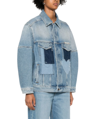 Patchwork Denim Jacket - Moschino - Multi Blue