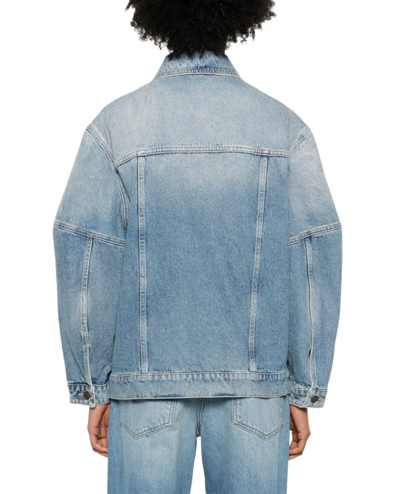 Patchwork Denim Jacket - Moschino - Multi Blue