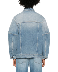 Veste En Denim Patchwork - Moschino - Multi Blue Veste En Denim Patchwork - Moschino - Multi Blue