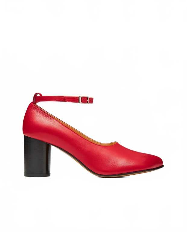 Obliqua Block Heel Pumps - Pasqualetti - Red